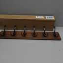 Coat Rack Wall Mount, Wooden Heavy Duty Coat Rack for Wall,6 Triple Coat Hanger Hooks for Hanging Coats,Jacket,Hat,Clothes (Brown, 6 Hooks)