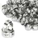 120Pcs PEX Cinch Clamps Rings,1/2 Inch Pex Crimp Ring,Single Ear Hose Clamp,304 Stainless Steel Cinch Crimp Rings Pinch Clamps for Pipe Hoses Fitting Connections