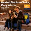 VIVOHOME 35W Padded Heating Stadium Seats with 20000mAh Power Bank, 2 Pack Heated Bleacher Chairs with Back Support, 3 Levels of Heat, Comfortable for Various Sports Events
