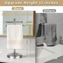 Hand Towel Stand,304 Stainless Steel Hand Towel Holder for Bathroom Kitchen Counter14.5 Inch S-Shape Weighted Base Standing Hand Towel Rack Bar Holds 2 Towels (Brushed Nickel)
