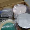 5 Inch Air Random Orbital Sander, Non-Vacuum 125mm Pneumatic Palm Sander with 8 Sponge & 2 Wool Polishing Pads, 10 Green Sandpapers (60–320 Grit, Dry/Wet Use)