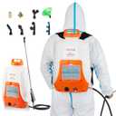 VEVOR 4 Gallon Battery Powered Backpack Sprayer | Adjustable Pressure 0-90 PSI | 8 Nozzles, 2 Wands | 4-6 Hr Runtime 