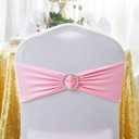 Peomeise 100pcs Pink Spandex Chair Sashes with Buckle Slider for Wedding, Party Decoration