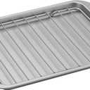 Cuisinart AMB-TOBPRK Toaster Oven Broiling Pan w/ Rack, silver, 11.2"(l) x 8.6"(w) x 0.06"(h)