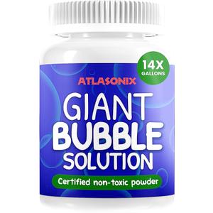 Giant Bubble Solution | Giant Bubble Wand | 100% Kids Safe Refill Solution Powder for All Bubble Toys, Wands and Outdoor Family Fun, Makes 1792 OZ - 14 Gallons