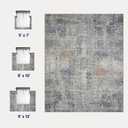 5x7 Area Rugs, Modern Abstract Rug with Anti Slip Backing, Stain Resistant Washable Rugs for Living Room, Non-Shedding Machine Washable Area Rug, Yellow/Grey, 5'x7'