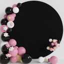 Putros 7.2FT Round Backdrop Cover Black Spandex Fitted Circle Balloon Arch Cover for Wedding Birthday Party Decoration