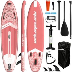 11'x34 Inflatable Paddle Board for Adults Youth, Extra Wide 430LBS Capacity SUP, Stable 2-3 Person Family for Lake Ocean Fishing Surfing Yoga, Includes Accessories