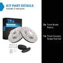 TRQ Front Brake Pad and Rotor Set Ceramic Vented Rotors