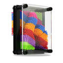 3D Pin Art Toy - Plastic Pin Board for Kids, 3D Pin Impression Sculpture Needle Toys, 3.75 X 5 inches (Rainbow)