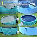 63'' Foldable Dog Pool, Sprinkler Pool for Kids, Non-Slip Heavy Duty Dogs Splash Pad for Small Dogs, Hard Plastic Kiddie Bathtubs for Backyard2XL-162Gal