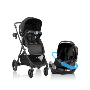 Evenflo Shyft Intuiti+ Travel System Featuring Revolve180 LiteMax NXT Rotating Rear-Facing Lightweight Preemie and Infant Car Seat with SensorySoothe 3-30 lbs. (Dubhan Black) Manufacturing Date: 12/23/24