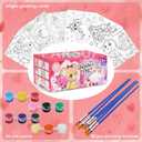 PARSUP 30-Pack DIY Valentine Coloring Card Kit - Watercolor Paint Set + Brushes | Classroom Valentine Exchange Gifts, Kids Paint Party Favors, Valentines Crafts for School