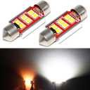 PHINLION 6418 36mm Festoon White LED Bulbs, Super Bright 500 Lumens 3030 6-SMD Canbus C5W 6461 DE3425 DE3423 LED Replacement for Car Interior Map Dome Trunk License Plate Lights, Pack of 2