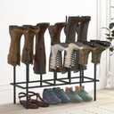 Boot Rack Free Standing Shoe Racks Shoe Storage Fit for 6 Pairs Boots Rack Organizer Boot Holders to Keep Them Straight for Dorm Room Closet Entryway Bedroom Patio Outdoor Hallway (Large with feet)