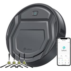 Lefant M210 Pro Robot Vacuum Cleaner, Slim and Quiet, 3 Suction Levels, 6 Cleaning Modes, Schedule Time, WiFi/APP/Alexa, 120-Min Runtime, Self-Charging, Perfect for Pet Hair and Hard Floors (Gray)
