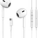 USB C Headphones for iPhone 16/15 Pro Max Plus Type C Earbuds Wired Earphones with Mic & Remote Control Noise Cancelling for iPhone 16/15 pro, iPad Pro, Galaxy S23/S22/S21/S20/Ultra Note 10/20