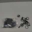 44 Pack Metal Curtain Rings with Clips, Drapery Clips with Rings, Drapes Rings 1 in I D, Fits Diameter 6/8 in Curtain Rod, Black (1" I D 44 Pack)