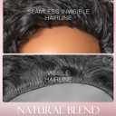 ASHINE Half Wig Human Hair Burmese Curly 180% Density Wear and Go Glueless Wig for Women Flip Over Natural Black 22 Inch with Clips and Drawstring