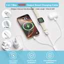 Travel Essentials for Apple Watch Charger,100W 3 in 1 Charger Cable with USB C, Lightning, iWatch Charger for iPhone, MacBook, iPad, Samsung, Google Pixel, iWatch Ultra 1-10 [Apple MFI Certified]