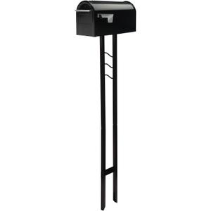 Architectural Mailboxes Franklin Weather-Resistant Steel Metal Mail Box for Outside with Post, Black, Medium Curbside Mailbox, USPS Approved for Residential Delivery Medium, Black