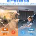 ZATOOTO Car Window Shades, 2 Pack Double Layer Car Sun Shade for Side Window Baby Sun Shade Full Shade & Half Shade & Full See-through 3 Option, Blackout Car Window Cover for Privacy Block UV Ray Heat