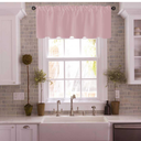 Solid Pink Rod Pocket Valance for Windows 60x14 Inches Valances for Kitchen Blackout Curtain Valance for Living Room Short Straight Drape Valance for Bedroom Kids Room 1 Panel