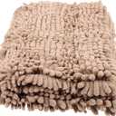Chenille Extra Thick Non-Slip Bathroom Rug Mat for Entryway Soft Absorbent Chenille Bath Mat Camel Machine Washable Ultra Thick Easy Care (Khaki)