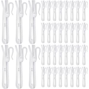 2 x HAPY SHOP 50Pcs Plastic Pinch Pleat Curtain Hooks, 85mm Adjustable Pinch Pleat Hooks Ratchet System Curtain Pleat Hook for Window Curtain, Door Curtain and Shower Curtain