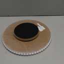 HPC Decor 12Inch Beaded Lazy Susan- Wooden Lazy Susan Organizer for Farmhouse Table Decor, Round Turntable for Table Cabinet, Countertop- Kitchen Turntable 360 Degrees Rotating Table Spinning Tray