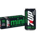 7UP Zero Sugar Lime Lemon Soda, 7.5 Fl Oz Mini Cans, 10 Pack