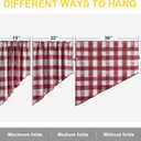 NICETOWN Swag Kitchen Curtains for Christmas Decor,Rod Pocket Short Window Curtains for Living Room, Room Darkening Small Shade for Bedroom (Red & White, 1 Pair, 36" x 36")