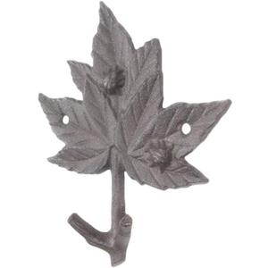 Handcrafted Nautical Decor Cast Iron Maple Tree Leaves Decorative Metal Tree Branch Hooks 6.5"