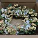 Admired By Nature 22" Artificial White Dogwood Berry Wreath Spring Summer Wreaths for Front Door Farmhouse Wreaths Outdoor Indoor decorative door Wreath For Front Door Home Office Holidays Dcor (White Dogwood Wreath)