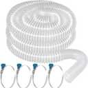 Heavy PVC Dust Collection Hose 2 1/2" x 20', Puncture Resistant PVC Dust Collection Hose with Carbon Steel Wire Coil for Woodworking, Workshops, Dust Collectors (White)