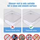 Shower Mat Non-Slip Bath Mat for Tub and Shower Stall,236 Suction Cups with Drain Holes, Quick Dry Machine Washable, Extra Grip for Stand Up Showers, Bathroom Essentials 24x24 Inch(Black)