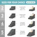 COZY KISS Dog Stairs for High Bed 22.6" H, Small Dog Step for Puppy, Older or Cat, Curved Ramp for Car, Ladder with High Density Foam, Lightweight, Durable, 15.7x33x22.6 inch, 5 Step, Charcoal Grey