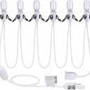 Meonum 1 Pack Accessory Cord with 6 LED Light Bulbs, 13.9ft End to End Connected Cool White Lights, Blow Mold Light Cord with Adjustable Brightness for Holiday Decoration, Christmas Village House