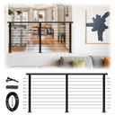 4ft-8ft Complete Set Cable Railing System 36", Black T304 Stainless Steel Cable Railing Posts Kit with Adjustable Handrail Cable Rail, Super Easy DIY for Indoor Outdoor Level Decks