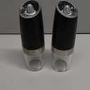 Sangcon Gravity Electric Salt and Pepper Grinder Set Automatic Shakers Mill Grinder with LED Light, BATTERY POWERED Adjustable Coarseness One Hand Operation, Upgraded Larger Capacity