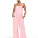 EUYZOU Jumpsuits for Women Casual Loose Fit Summer Outfits Wide Leg Rompers Sleeveless Vacation Trendy One Piece Jumpers