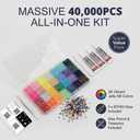 36000Pcs White AB Rhinestones for Bedazzling Crafting, Iridescent Gems Diamond Crystal Bedazzle Kit, Resin Flatback Rhine Stone Jewel Flat Back 2-6MM and b 7000 Glue for Crafts Clothing Clothes Shoes
