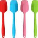 Silicone Spatulas, 10.6 inch Rubber Spoon Spatula Heat Resistant One Piece Design Seamless Non-Stick Spoonulas Flexible Scrapers Baking Mixing Tool (4 Pcs)