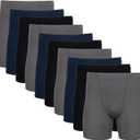 Gildan Men's Underwear Covered Waistband Boxer Briefs, Multipack (Black/Charcoal/Navy (10-pack))