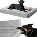 LEXTRO 4" Indestructible Chew-Proof Dog Bed for Heavy Chewers, Chew-Resistant & Durable Dog Beds for Teething Puppies & Energetic Dogs, Bite-Resistant and Undestroyable Dog Beds, 41x27x4, Grey
