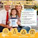 Wooden Busy Board with LED Light Montessori Baby Learning Toys for Toddlers , Sensory Activity Board, Travel Educational Toys, Boy & Girl Birthday Gift (Silver Handle)