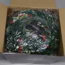 12 Pcs 8" Mini Christmas Wreaths for Kitchen Cabinet Small Christmas Candle Rings Wreaths, Front Door Pillars/Home Table Centerpieces Hanging Garlands, for Windows/Wedding Decor (No Red Ribbon)