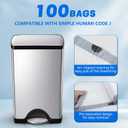 Loveishere 100 Count Custom Fit Trash Bags, Compatible with Simplehuman Code J, 30-45 Liter / 8-12 Gallon Drawstring Trash Bags, Tear-Resistant White Trash Can Lining for Kitchen, Office & Bathroom