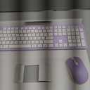 Wireless Keyboard and Mouse, 2.4GHz Cordless Keyboard Mouse Combo, Optical Mouse, Plug and Play USB Receiver, Compatible with Windows, Mac, Laptop, and PCWhite Purple