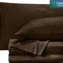 ROYALE LINENS 400 Thread Count 100% American Grown Cotton 3 Piece Sateen Twin Sheet Set - 1 Fitted Sheet, 1 Flat Sheet, 1 Pillow case - Brown Twin Bedsheet - Cotton Sheets - (Twin, Hazel Nut)
